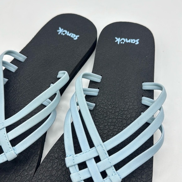 Sanuk Women's Yoga Sandy Flip Flop Sandals Clear Sky Blue Size 11 - Picture 3 of 13